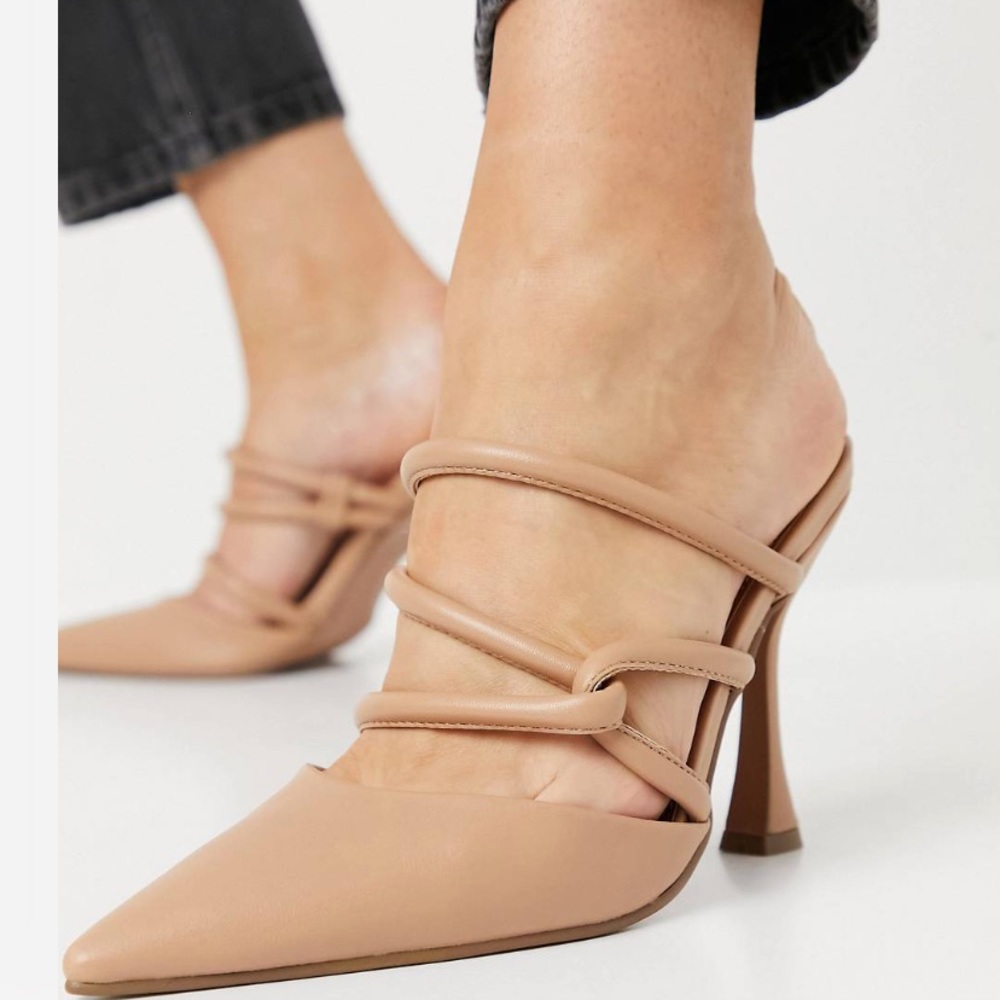 ASOS DESIGN Wide Fit Wynter padded high heels